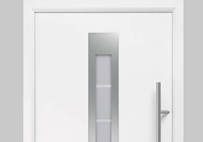 Na zdjęciu widzimy drzwi Thermo46 w kolorze białym z szybą mleczną